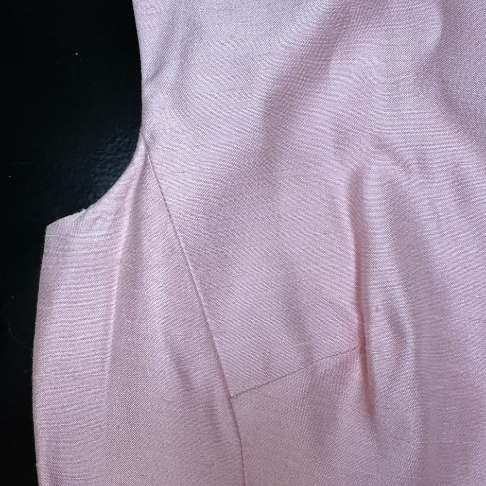 Vintage Rona Pink Skirt Suit Set Rhinestone Button Bow Dress Jacket 2pc - Picture 16 of 16